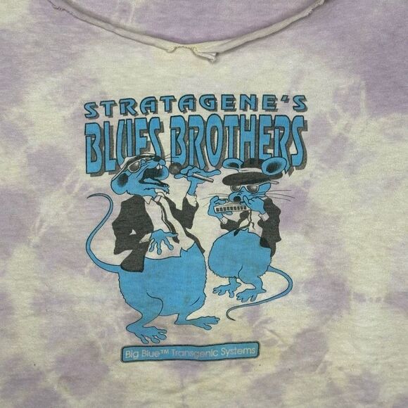 Vintage Tie Dye Single Stitch Bootleg Blues Brothers Cut Off Shirt Large - Picture 3 of 5